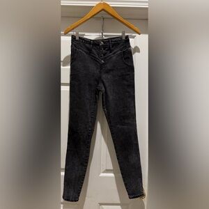 WILD FABLE Yoke Front High-Rise Skinny Jeans black gray size 0